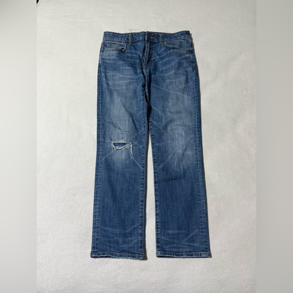 American‎ Eagle Jeans Mens 32x27 Blue Slim Straight Mid Rise Medium Wash Denim